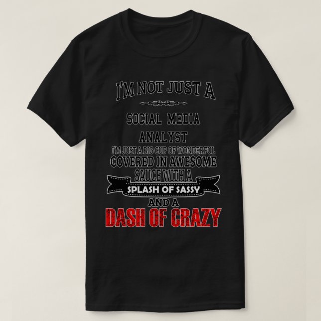 T-shirt Analyste des médias sociaux Anniversaire Noël Cade (Design devant)