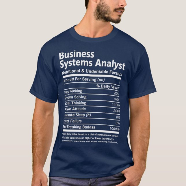 T-shirt Analyste des systèmes d'affaires Systèmes d'affair (Devant)