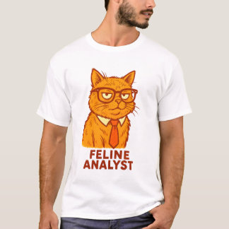 T-shirt Analyste Félin – Cadeau Drôle de Chat Rétro