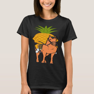 T-shirt Ananas à cheval Ironique Équitation Fruit