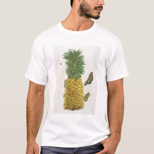 T-shirt Ananas avec la chenille et les papillons (main-c