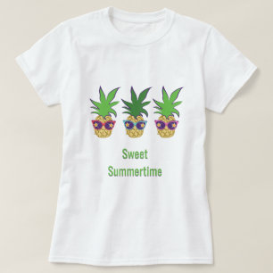 T-shirt Ananas avec lunettes de soleil Doux été
