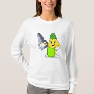 T-shirt Ananas comme coiffeur avec ciseaux et razor