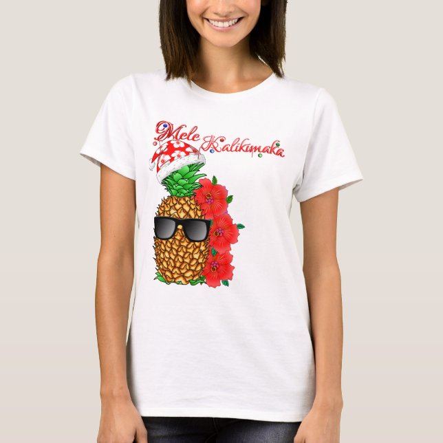 T-shirt Ananas de Noël de Mele Kalikimaka (Devant)