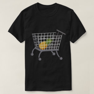T-shirt Ananas Drôle dans la Conception de Panier d'Achat