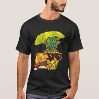 T-shirt Ananas exotique Drôle Lunettes de soleil Coconut T