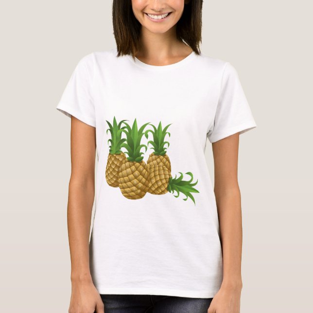 T-shirt Ananas long feutre (Devant)