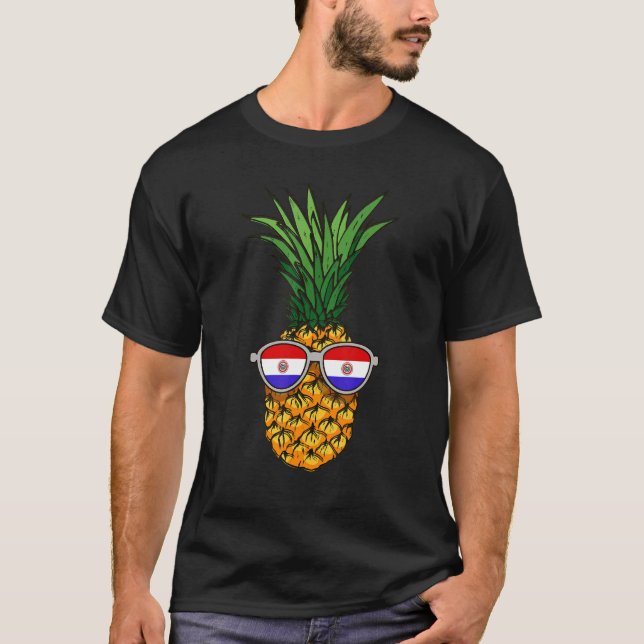 T-shirt Ananas paraguayen Paraguay Drapeau lunettes de sol (Devant)