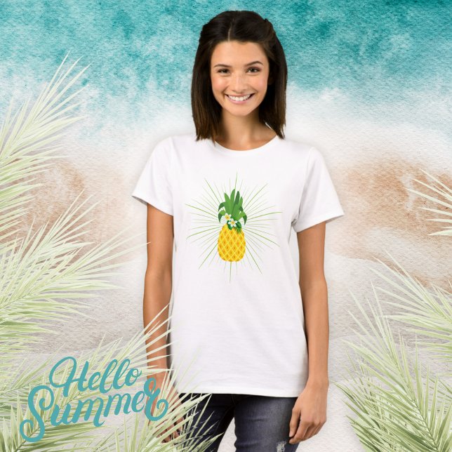 T-shirt Ananas tropical jaune (Yellow Tropical Pineapple T-Shirt)