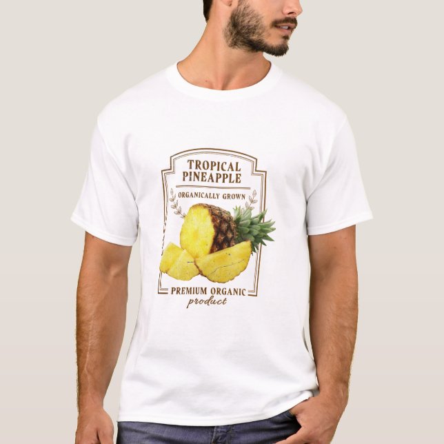 T-shirt Ananas tropicale cultivé organiquement (Devant)
