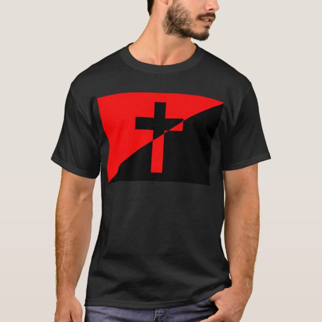 T-shirt Anarchie chrétienne Anarchie Drapeau chrétien (Devant)