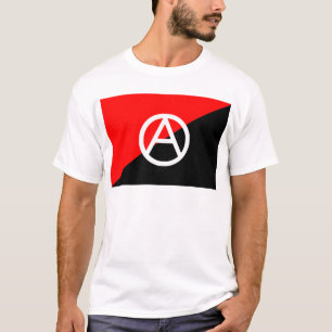 T-shirt Anarchie noire et blanche rouge de drapeau
