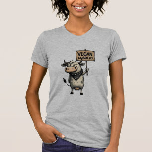 T-shirt Anarchie végane – Vache rebelle en protestation