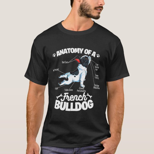 T-shirt Anatomie De Bulldog Français (Devant)