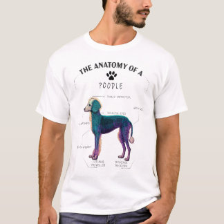T-shirt Anatomie de chien de caniche mignonne - cadeau Amo