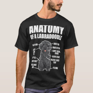 T-shirt Anatomie De Chien De Labradoodle Noir D'Un Labrado