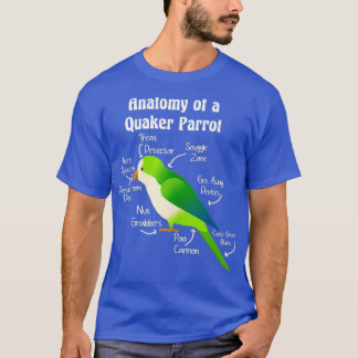 T-shirt Anatomie de la perruque de Quaker Parrot Monk Para