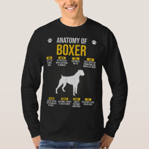 T-shirt Anatomie De L'Amoureux des chiens De Boxer