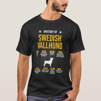 T-shirt Anatomie De Suédois Vallhund Funny Chien Lover Cad