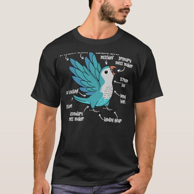 T-shirt Anatomie des perroquets I Moine Bleu Quaker (Devant)