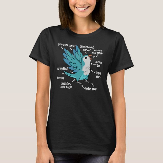 T-shirt Anatomie des perroquets I Moine Bleu Quaker (Devant)