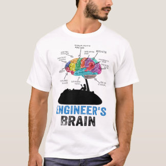 T-shirt Anatomie drôle du cerveau de l'ingénieur