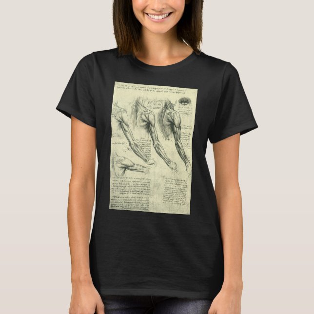 T-shirt Anatomie du bras et de l'épaule par Léonard de Vin (Devant)