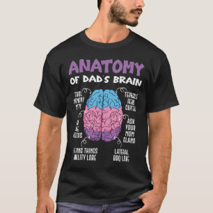 T-shirt Anatomie du cerveau d'un papa Humour drôle de papa