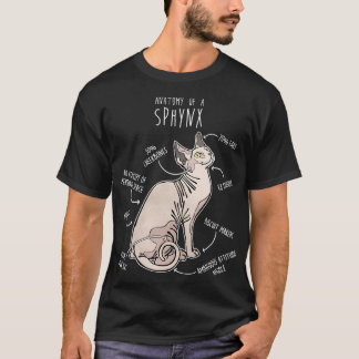 T-shirt Anatomie du chat Sphynx 1