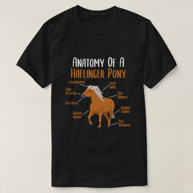 T-shirt Anatomie du cheval d'un Haflinger Pony Haflinger H (Design devant)
