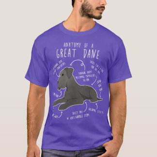 T-shirt Anatomie du chien bleu grand Danse