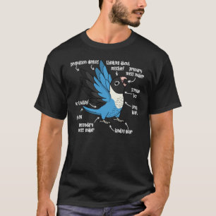 T-shirt Anatomie du perroquet I bleu masqué Lovebird