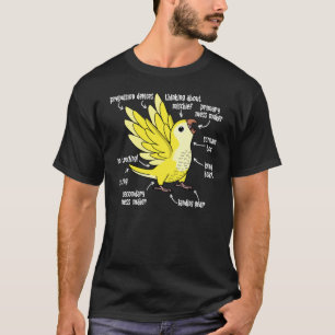 T-shirt Anatomie du perroquet I Jaune Lutino Moine Parakee