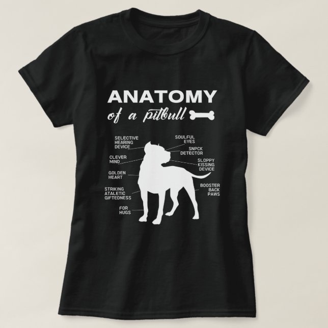 T-shirt Anatomie d'un Amoureux des chiens Pitbull Pit Bull (Design devant)
