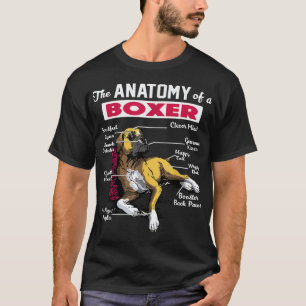T-shirt Anatomie d'un chien de boxe - Drôle pour les amate
