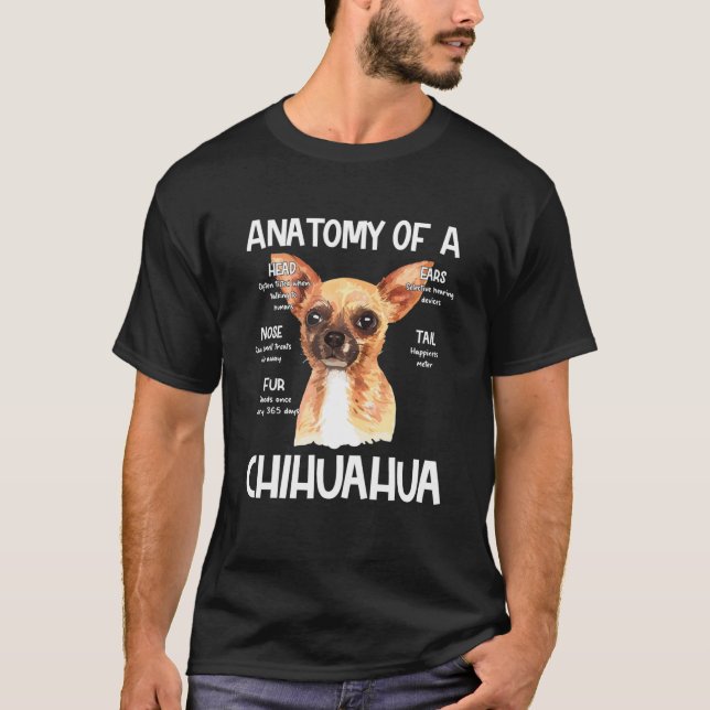 T-shirt Anatomie D'Un Chihuahua Pour Amoureux de les chien (Devant)