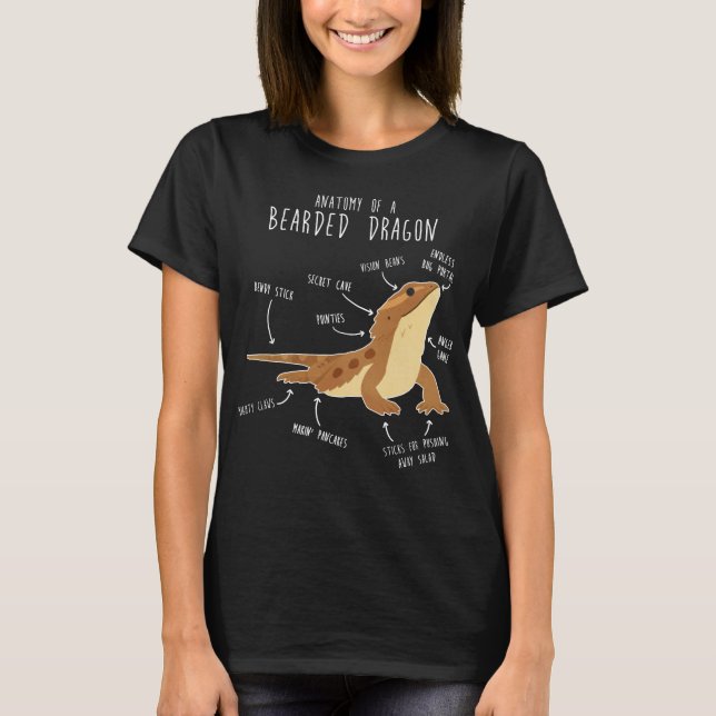 T-shirt Anatomie d'un dragon barbu (Devant)