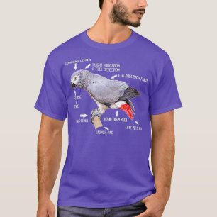 T-shirt Anatomie D'Un Perroquet Gris Africain Drôle Oisea