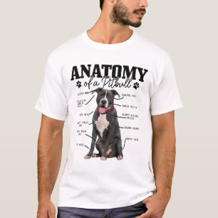 T-shirt Anatomie D'Un Pitbull Chien Drôle Mignonne Pitbull