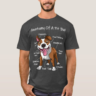 T-shirt Anatomie d'un Pitbull drôle