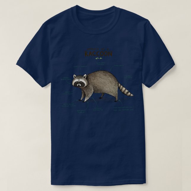 T-shirt Anatomie d'un raton laveur (Design devant)