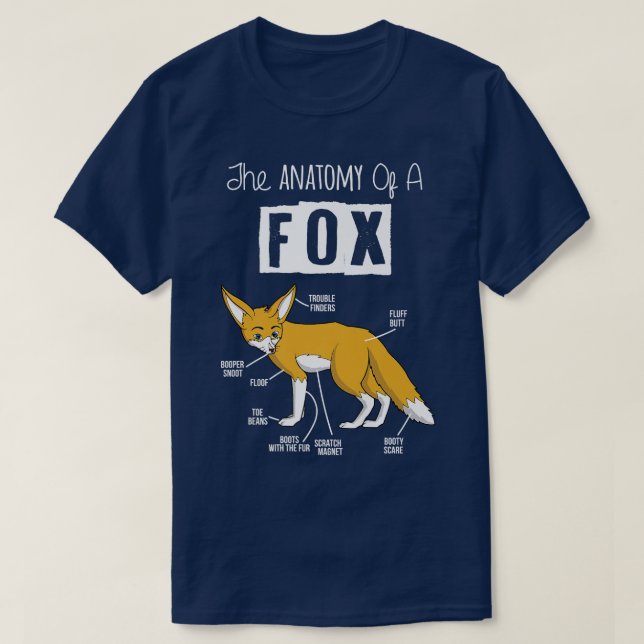 T-shirt Anatomie d'un Renard Adorable Foxes Amoureux des a (Design devant)