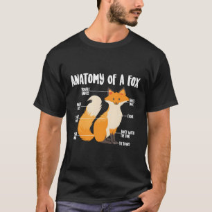 T-shirt Anatomie D'Un Renard Cute Sweet Carnivore Animale 