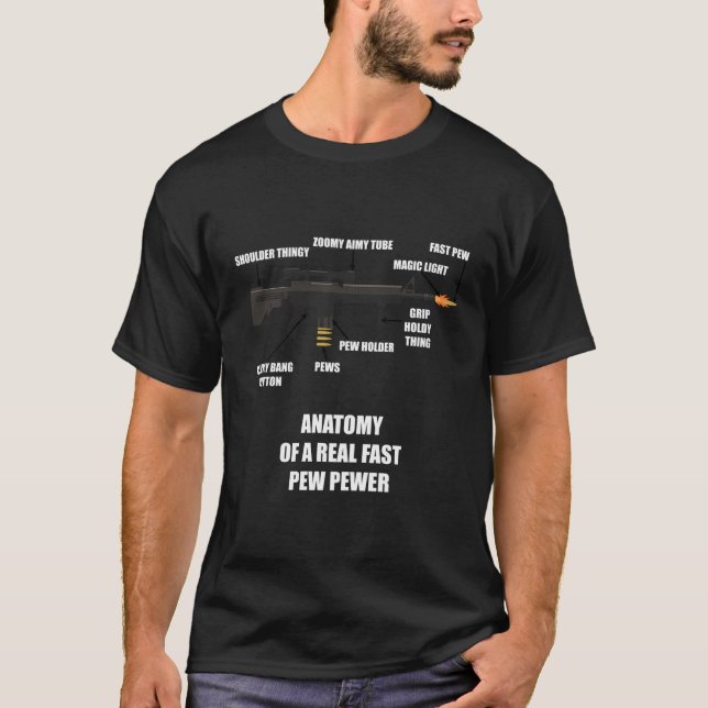 T-shirt Anatomie D'Un Véritable Fusil À Pot Rapide Amateur (Devant)