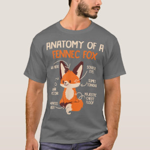 T-shirt Anatomie D'Une Fennec Fo Mignonne Fo Lover Fennec