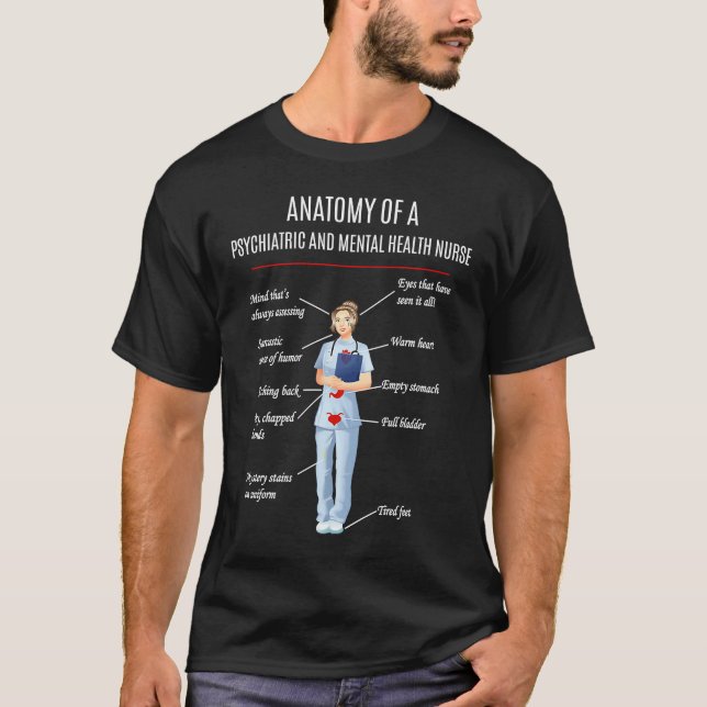 T-SHIRT ANATOMIE D'UNE SANTÉ PSYCHIATRIQUE ET MENTALE (Devant)