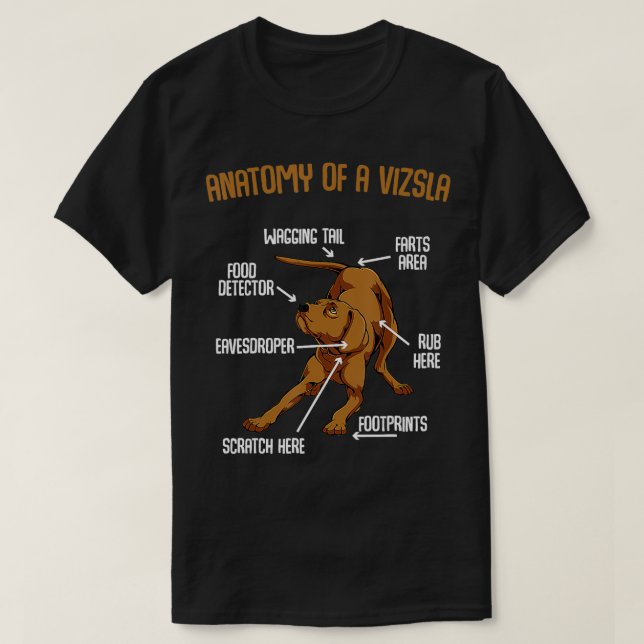 T-shirt Anatomie D'Une Vizsla mignonne Adorable Puppy Anim (Design devant)