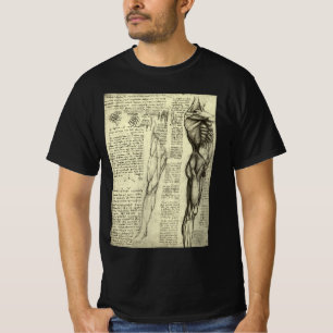 T-shirt Anatomie humaine de Léonard de Vinci : muscles de