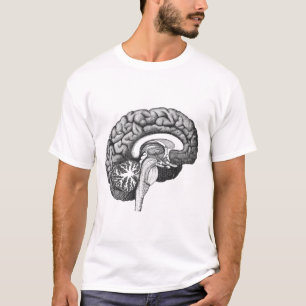 T-shirt Anatomie médicale vintage illustration cerveau hum