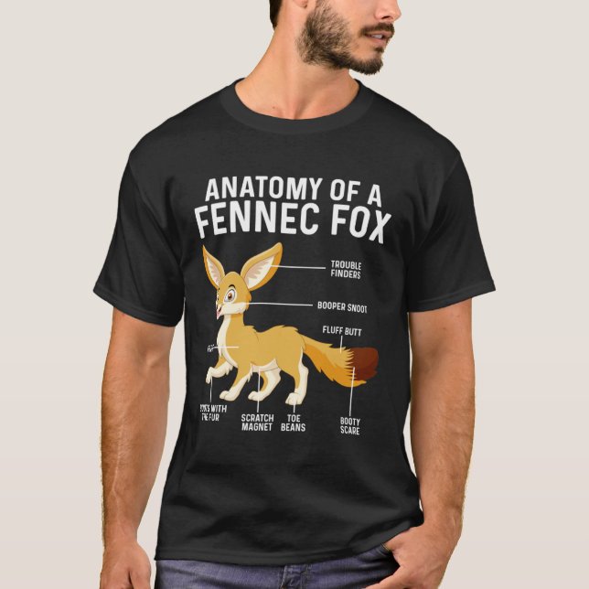 T-shirt Anatomy Of A Fennec Fox  Fennec Foxes (Devant)